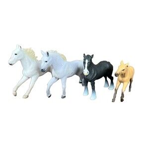 3 Terra By Battat Horses and 1 Schleich D73527 Equine Equestrian Horse